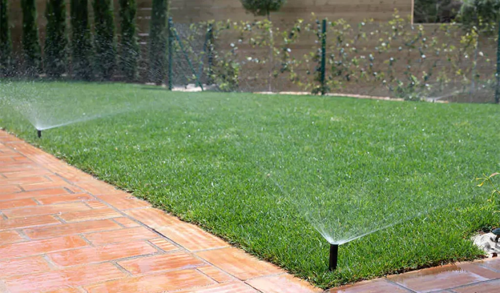 Sprinkler system repair by Sprinkler Fix Team for a green beautiful lawn